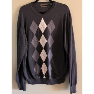 Sebastian Cooper Brown Argyle  Cotton Cashmere Pullover Sweater‎ Men's XXL